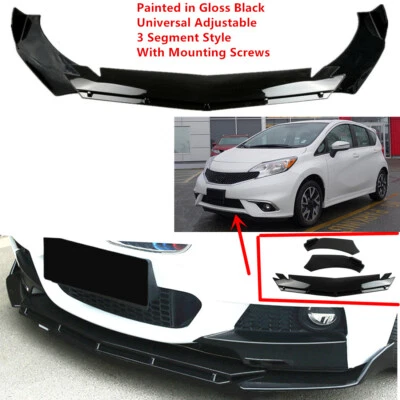 Add-on Universal Fit For Nissan Versa Note SR 15-2016 Front Lip Spoiler Splitter Foto 1 de 4
