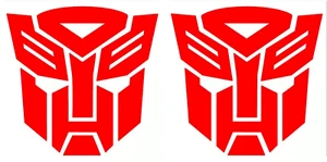 Autobot Inspired Transformers - Two 5" Red Vinyl Decal Car Truck Window laptop - Imagen 1 de 2
