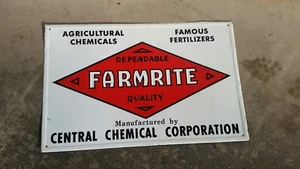 Vintage Farmrite Sign, Farm Sign, Chemical Sign, 1975 Scioto Sign, Agricultural - Picture 1 of 9