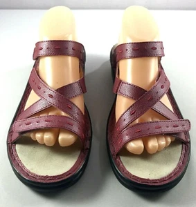 Propet Womens Sandal Dark Red Leather Shoes Size 10 M - Picture 1 of 12
