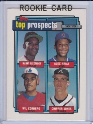 CHIPPER JONES ROOKIE CARD 1992 Topps Baseball QUAD RC Prospects ATLANTA BRAVES - Image 1 of 2