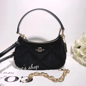 NWT Coach Teri Shoulder Bag With Quilting CO955 + Pearl Chain - Picture 1 of 16
