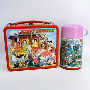 VTG DISNEY EXPRESS METAL TIN LITHO ALADDIN LUNCH BOX W/THERMOS-DISNEYLAND-WDW - Picture 1 of 22