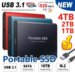 SSD Disco Rigido HARD DISK Esterno Alta Velocità 1TB/2TB/4TB PC,Telefono,Laptop - Zdjęcie 1 z 13