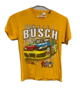 Kyle Busch 2012 M&M Joe Gibbs Racing Nascar Yellow T Shirt Size Medium #18 S/S - Picture 1 of 8