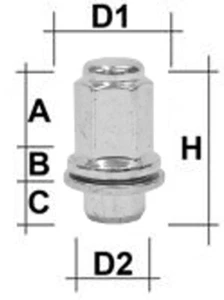 Radmutter M14 x 1,5 x 46,5mm Flachbund geschlossen SW21 Chrom - Bild 1 von 1