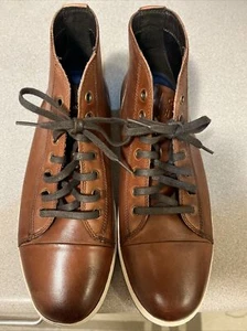 NEW MENS COLE HAAN High Top GRANDPRO  BROWN LEATHER SNEAKERS SHOES 9M. No Box. - Picture 1 of 3