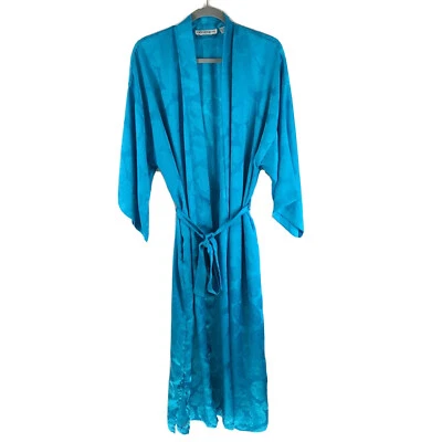 Bata Saks Fifth Avenue satinada cachemira manga 3/4 azul talla M Foto 1 de 4