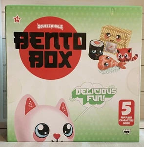 Squeezamals Bento Box 5 Squishy Characters - TonKun Ramen Maki Ebi Sushi Cat - Picture 1 of 10