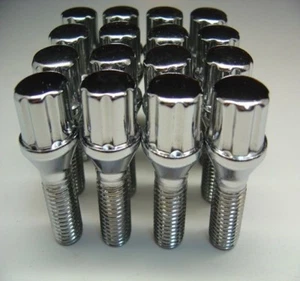 20 Pc AUDI SPLINE Chrome Lug Bolts Nuts Set 14mm x 1.50 28mm Length # 56820-28 - Picture 1 of 4