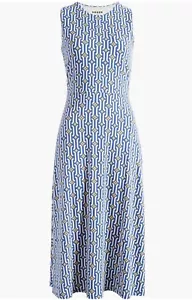 Boden Print Cutout Fit And Flare Dress Link Print Size 20-22R Sleeveless NWT - Picture 1 of 13