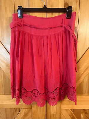 NAF NAF Falda EE. UU. 6 Mujer Coral Cremallera Lateral Cintura Corbata Nueva con Etiquetas (4143) Foto 1 de 4