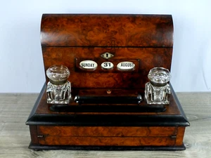 Escritorio de Viaje Portátil Años 1800 con Calendario Perpetuo Tintas Originales + Abridor de Resortes - Imagen 1 de 12