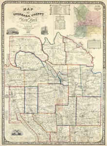 1852 Map of Onondaga County New York from actual surveys Syracuse - Picture 1 of 4