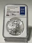 2011 W NGC MS 70 BURNISHED SILVER EAGLE  MERCANTI SIGNED