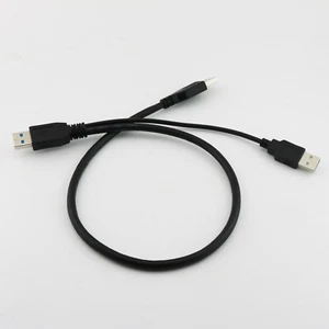 1x Superspeed USB 2.0 + USB 3.0 Type A Male to USB 3.0 A Male Y Connector Cable - Picture 1 of 11