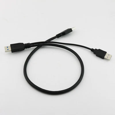 1x Superspeed USB 2.0 + USB 3.0 Type A Male to USB 3.0 A Male Y Connector Cable - Image 1 of 4