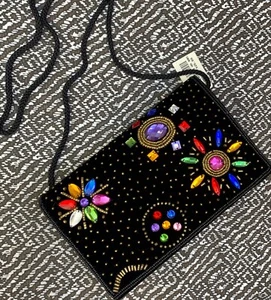 Vintage Velvet Beaded Evening Bag with Tags 1990's - Picture 1 of 10