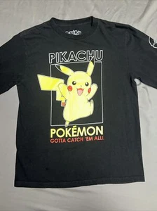 POKEMON PIKACHU Gotta Catch 'Em All T-Shirt Youth L Long Sleeve Black (1933) - Picture 1 of 15