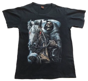 Roman Liciam Grimm Reaper Men's Large Graphic Print T-shirt Short Sleeve Black - Foto 1 di 6