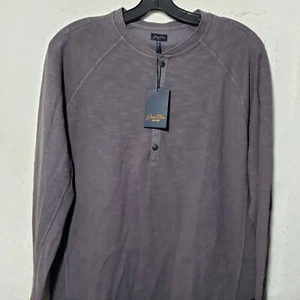 Camisa Marca Good Man Manga Larga Leyenda Henley Algodón Hombres Mediana Venta al por menor $98 Nueva con Etiquetas - Imagen 1 de 11