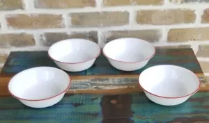Set of 4 Corelle Splendor Bandhani Red Rim Soup Cereal Bowls 6 1/4" - Picture 1 of 8