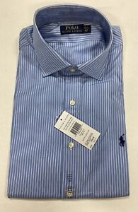 Ralph Lauren Regent Stripe Cotton Custom Fit Mens Long Sleeve Shirt Size 16.5/42