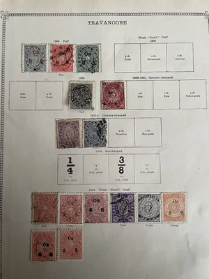 Collection of Old British Empire stamps on album pages. - Image 1 of 4