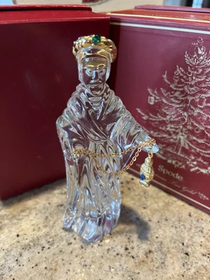 Gorham Crystal Nativity Wise Man KING CASPAR Gaspar Figure Gold Accents 6.5” - Image 1 of 2