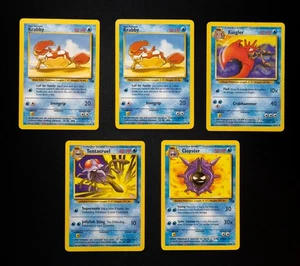 Pokémon 5 Karten Lot Vintage Fossil - Kingler, Krabby, Cloyster, Tentacruel MP/HP - Bild 1 von 2