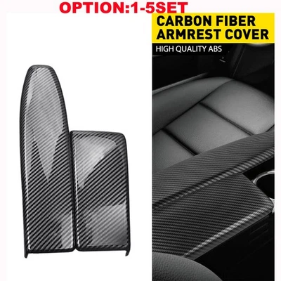 For 2008-14 Mercedes Benz C-Class W204 Carbon Fiber Sport Trim Armrest Box Cover - Image 1 of 4