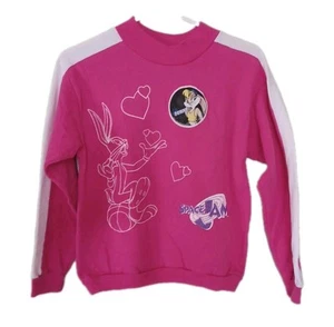 Vintage kids/youth girls Space Jam Sweatshirt used size Large (14) pink - Picture 1 of 9