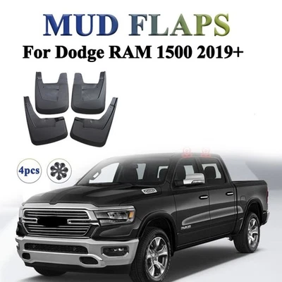4-piece Front & Rear Splash Guards Mud Flaps Mudguards For 2019-2025 Dodge Ram - Image 1 of 4