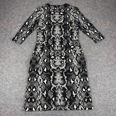 Vestido J McLaughlin Catalizador Estampado Piel de Serpiente Negro Mujer Pequeño S Foto 1 de 4