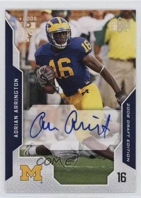2008 Upper Deck Draft Edition Exclusives Adrian Arrington #65 Rookie Auto RC - Image 1 of 2