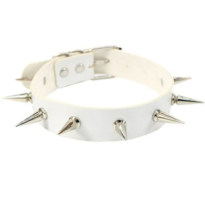 PU Leather Spiky Studded Collar Choker Necklace Punk Gothic Statement Piece - Image 1 of 3