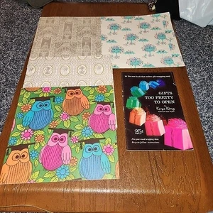 Vintage Hallmark Gift Wrap Instruction Booklet & Vintage Gift Wrap - Picture 1 of 8