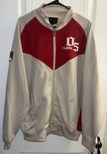 Vtg FUBU Track Jacket Mens LARGE The Collection Zip Up Gargoyle Beige Red Gray - Picture 1 of 5