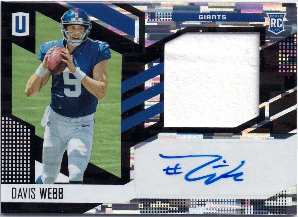 Davis Webb RC Unparalleled 2017 automático y parche #xx/199!!! Gigantes Foto 1 de 1