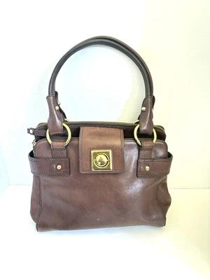Banana Republic Smooth Chocolate Brown Leather  Satchel Purse Bag - Image 1 of 4