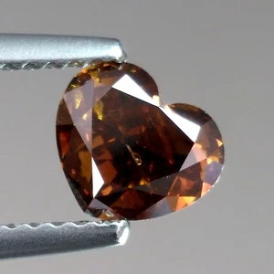 1.16cts Heart Fancy Orangy Cognac Untreated Natural Earth Mined Loose Diamonds - Picture 1 of 9