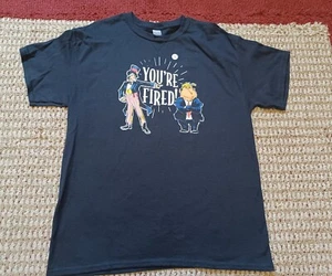 "Camiseta Tío Sam a Donald Trump arte "Estás despedido" manga corta negra talla grande - Imagen 1 de 5