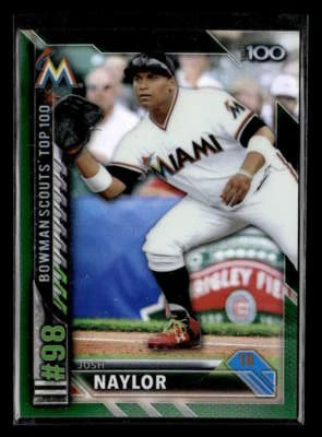 2016 Bowman Josh Naylor Bowman Scouts' Top 100 Green Refractor /99 Marlins U3140 - Image 1 of 2