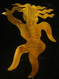WHIMSY WOMAN DANCER GODDESS Metall Garten Hof Kunst Pfahl - Bild 1 von 1