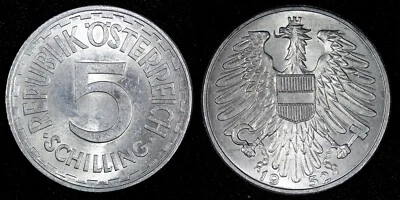 Austria Aluminum 1952 5 Schilling 31 mm UNC KM# 2879  (27 264) - Image 1 of 3