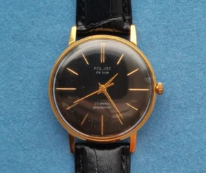 ORIGINAL Watch POLJOT deluxe Gold Plated Au20 m.2209 1MChZ SERVICED USSR 1970's - Picture 1 of 21
