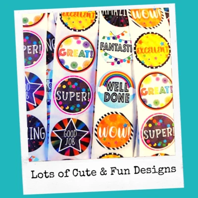 CRAFTSBYPOST Reward Stickers School Kids Teachers 25 mm Round Labels Motivation Achievement