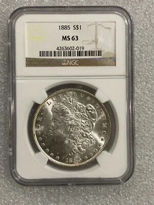 1885 Morgan Silver Dollar NGC MS63 ~ Amazing Luster ~ See Pics ~ (019) - Picture 1 of 2