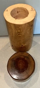 Wood Handcrafted Log Pine Wood Stash/Trinket Box Fireplace Match Holder - Picture 1 of 12