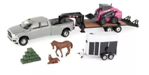 1/32 CASE Hobby Set w/ Pickup, Trailers, PINK SV340B Skid Steer, Horses ZFN47431 - Picture 1 of 1